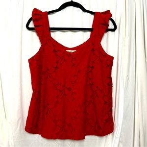 Monteau Size L Red Sleeveless Top